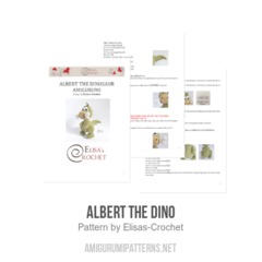 Albert the Dino amigurumi pattern by Elisas Crochet