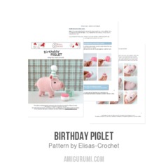 Birthday Piglet amigurumi pattern by Elisas Crochet