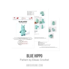Blue Hippo amigurumi pattern by Elisas Crochet