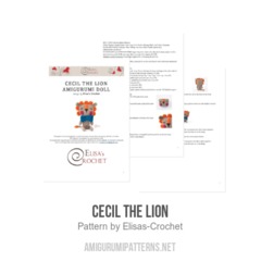 Cecil the Lion amigurumi pattern by Elisas Crochet