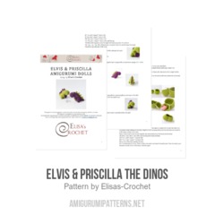 Elvis & Priscilla the Dinos amigurumi pattern by Elisas Crochet