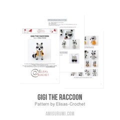 Gigi the Raccoon amigurumi pattern by Elisas Crochet