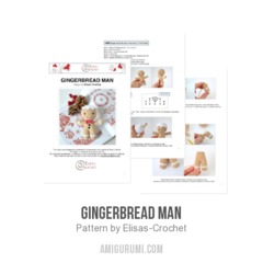 Gingerbread Man amigurumi pattern by Elisas Crochet