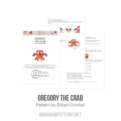 Gregory the Crab amigurumi pattern by Elisas Crochet