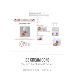 Ice Cream Cone amigurumi pattern by Elisas Crochet