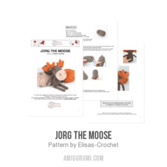 Jorg the Moose amigurumi pattern by Elisas Crochet