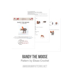 Randy the Moose amigurumi pattern by Elisas Crochet