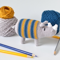 Ray the Rhino amigurumi by Elisas Crochet