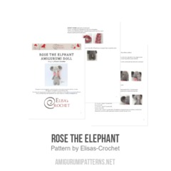 Rose the Elephant amigurumi pattern by Elisas Crochet