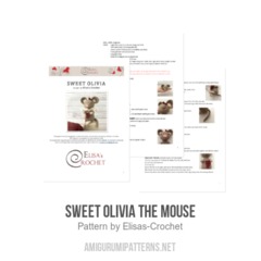 Sweet Olivia the Mouse amigurumi pattern by Elisas Crochet
