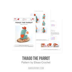 Thiago the parrot amigurumi pattern by Elisas Crochet