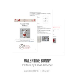 Valentine Bunny amigurumi pattern by Elisas Crochet