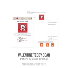 Valentine Teddy Bear amigurumi pattern by Elisas Crochet