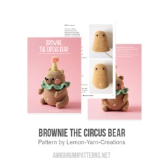 Brownie the Circus Bear amigurumi pattern by Lemon Yarn Creations