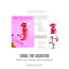 Coral the Cockatoo amigurumi pattern by Lemon Yarn Creations