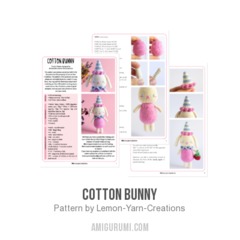 Cotton Bunny amigurumi pattern by Lemon Yarn Creations