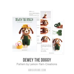 Dewey the Doggy amigurumi pattern by Lemon Yarn Creations