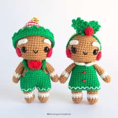 Gingerbread Helpers amigurumi pattern by Lemon Yarn Creations