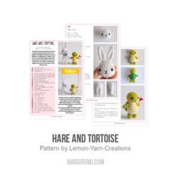 Hare and Tortoise amigurumi pattern by Lemon Yarn Creations