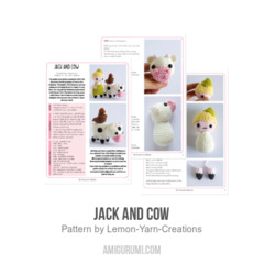 Jack and Cow amigurumi pattern by Lemon Yarn Creations