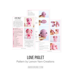 Love Piglet amigurumi pattern by Lemon Yarn Creations