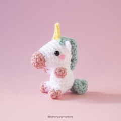 Pastel Unicorn amigurumi pattern by Lemon Yarn Creations