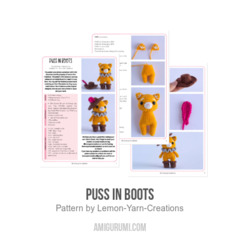 Puss in Boots amigurumi pattern by Lemon Yarn Creations