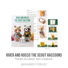 River and Rocco the Scout Raccoons amigurumi pattern by Lemon Yarn Creations