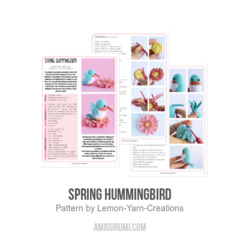 Spring Hummingbird amigurumi pattern by Lemon Yarn Creations