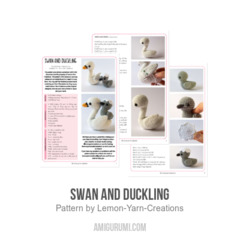 Swan and Duckling amigurumi pattern by Lemon Yarn Creations