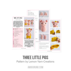 Three Little Pigs amigurumi pattern by Lemon Yarn Creations