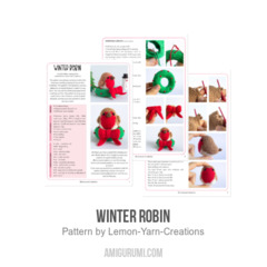 Winter Robin amigurumi pattern by Lemon Yarn Creations