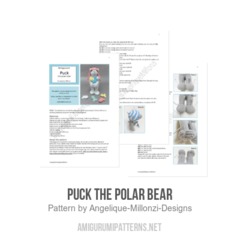 Puck the polar bear amigurumi pattern by Mrs Milly