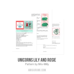 Unicorns Lily and Rosie amigurumi pattern by Mrs Milly