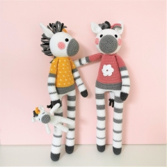 Zara and Ziva the Zebras amigurumi pattern by Mrs Milly