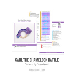 Carl the Chameleon rattle amigurumi pattern by YarnWave