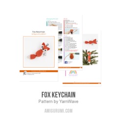 Fox Keychain amigurumi pattern by YarnWave