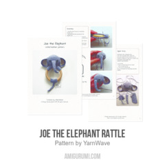 Joe the Elephant rattle amigurumi pattern by YarnWave