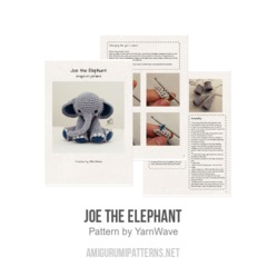 Joe the Elephant amigurumi pattern by YarnWave