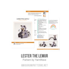 Lester the Lemur amigurumi pattern by YarnWave