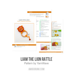 Liam the Lion rattle amigurumi pattern by YarnWave