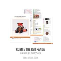 Ronnie the red panda amigurumi pattern by YarnWave