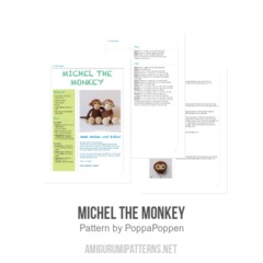 Michel the monkey amigurumi pattern by Poppacrafts