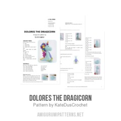 Dolores the Dragicorn amigurumi pattern by KateDusCrochet
