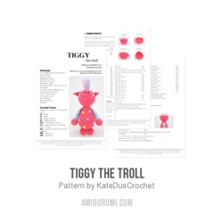 Tiggy the Troll amigurumi pattern by KateDusCrochet