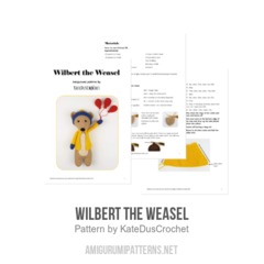 Wilbert the Weasel amigurumi pattern by KateDusCrochet