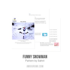 Funny Snowman amigurumi pattern by Sahrit