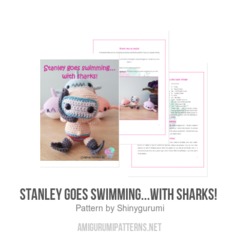 Stanley goes swimming...with sharks!  amigurumi pattern by Shinygurumi