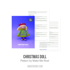 Christmas Doll amigurumi pattern by Make Me Roar