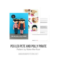 Peg Leg Pete and Polly Pirate amigurumi pattern by Make Me Roar